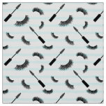 Lashes and mascara with silver glitter pattern fabric