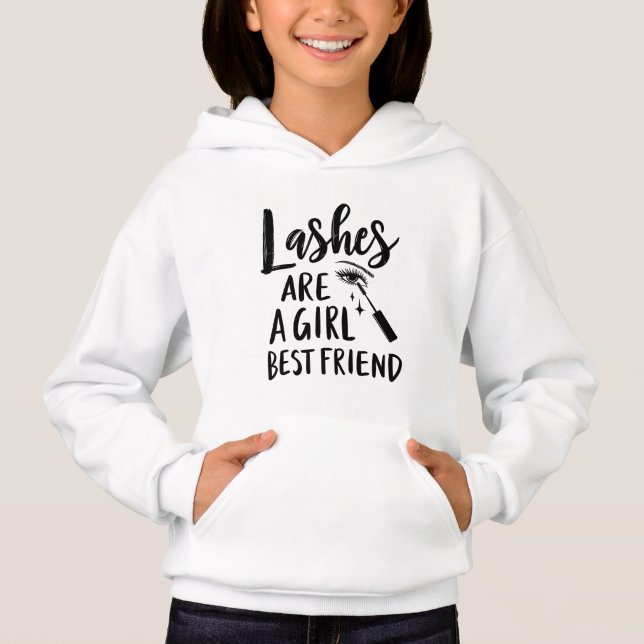Lashes Are a Girl’s Best Friend Make Up  Hoodie (Front)