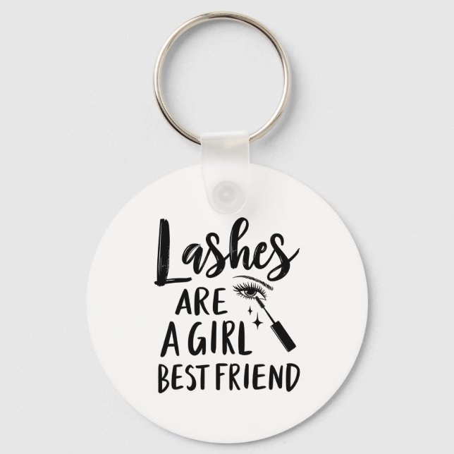 Lashes Are a Girl’s Best Friend Make Up  Keychain (Front)