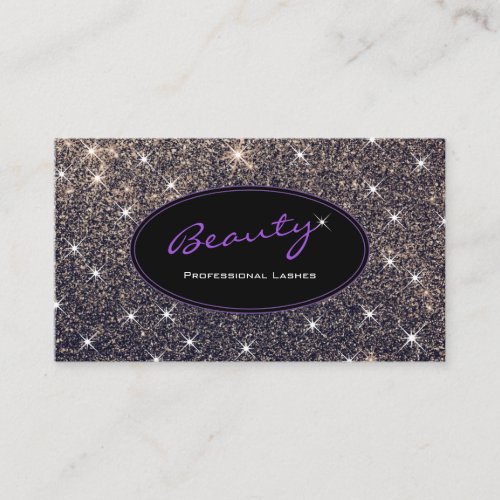 Lashes Artist Luminous Glitter Stars Purple Style Business Card
