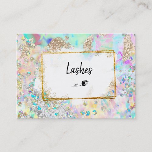  LASHES Beauty Glitter Frame  Abstract Pastel Business Card