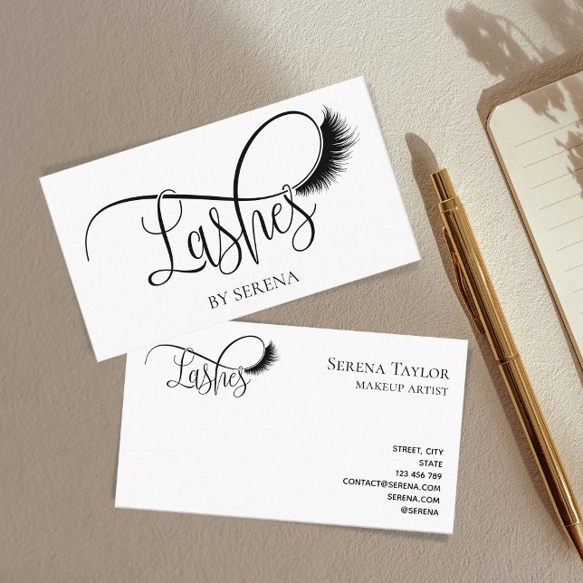 Lashes Beauty Makeup Girl Lash Extension Elegant Business Card (Creator Uploaded)