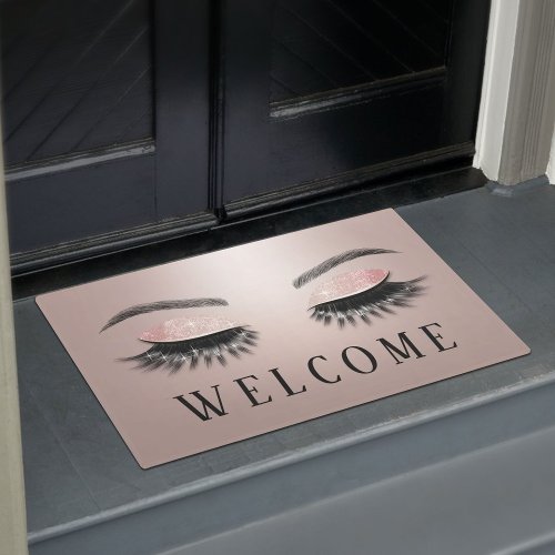 Lashes Beauty Salon Rose Gold Welcome  Doormat