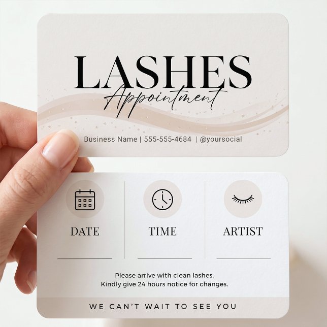 Lashes Beige Minimalist Salon Appointment Reminder (Creator Uploaded)