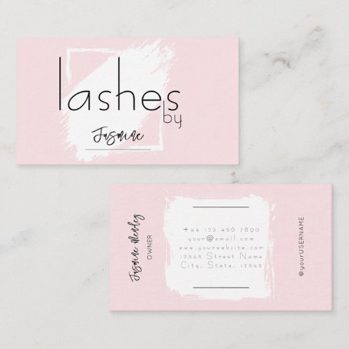 Lashes Blush Pink Professional Chic Business Card