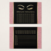 Lashes & Brow Makeup Artist Aftercare Instructions (Front & Back)