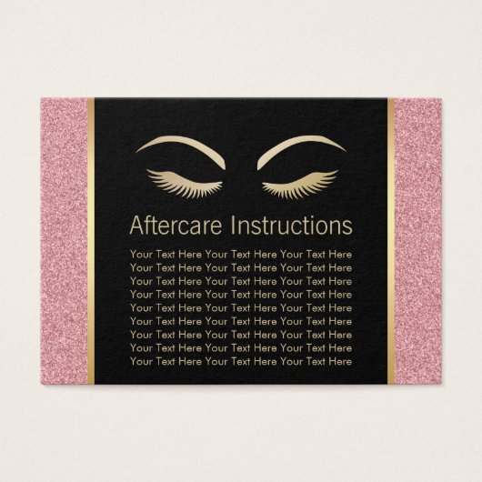 Lashes & Brow Makeup Artist Aftercare Instructions (Front)