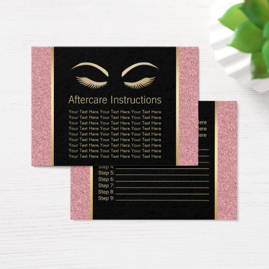 Lashes & Brow Makeup Artist Aftercare Instructions (Desk)