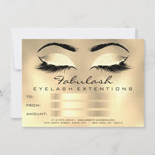 Lashes Browns Gold Makeup Artist Certificate Gift