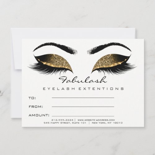 Lashes Browns Gold Makeup Certificate Gift White