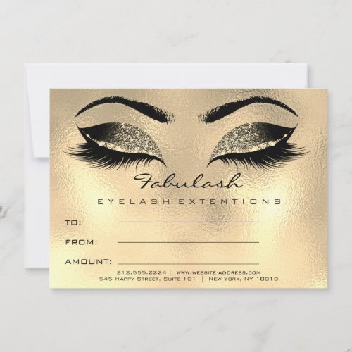 Lashes Browns Wax Gold Makeup Certificate Gift SPA