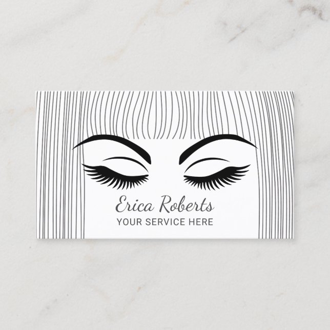 Lashes & Brows Beauty Girl Salon Business Card (Front)