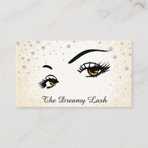  Lashes Brows Extensions Bling Glitter  Business Card