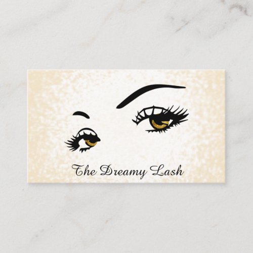  Lashes Brows Extensions Gold Glitter Business Card