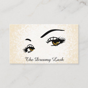 *~* Lashes Brows Extensions Gold Glitter QR Business Card