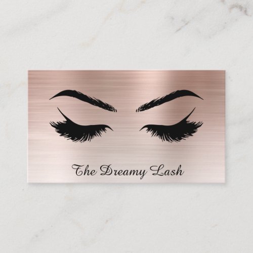  Lashes Brows Extensions QR Metal PEACH BRONZE Business Card