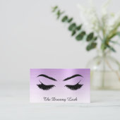 *~* Lashes Brows Extensions QR Metal VIOLET Business Card (Standing Front)