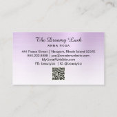 *~* Lashes Brows Extensions QR Metal VIOLET Business Card (Back)