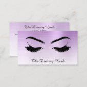 *~* Lashes Brows Extensions QR Metal VIOLET Business Card (Front/Back)