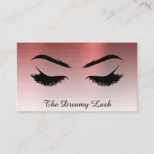 *~* Lashes Brows Extensions QR Metallic COPPER Business Card