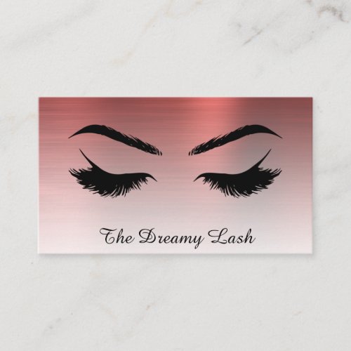  Lashes Brows Extensions QR Metallic COPPER Business Card