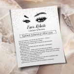 Lashes & Brows Eyelash Aftercare Instruction Flyer<br><div class="desc">Lashes Makeup Artist Aftercare Instruction Flyers.</div>