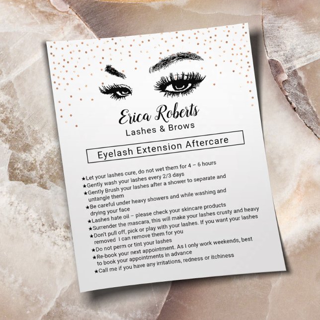 Lashes & Brows Eyelash Aftercare Instruction Flyer (Creator Uploaded)