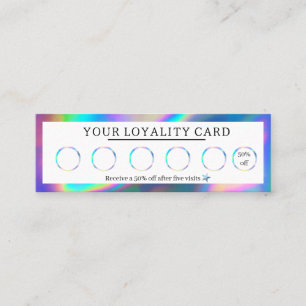 Lashes Brows Holographic Loyality Card