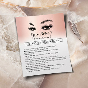 Lashes & Brows Makeup Artist Aftercare Instruction Flyer