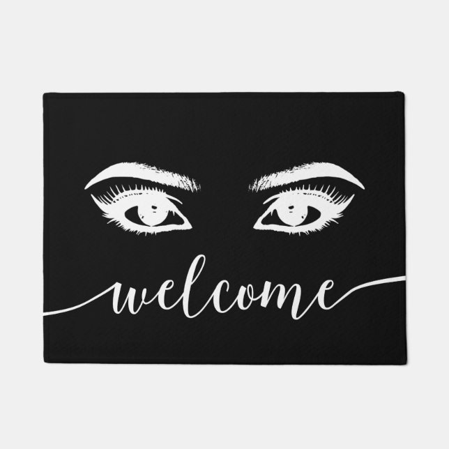 Lashes & Brows Makeup Artist Beauty Salon Welcome Doormat (Front)