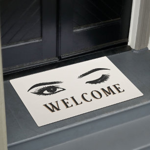 Lashes & Brows Makeup Artist Beauty Salon Welcome Doormat