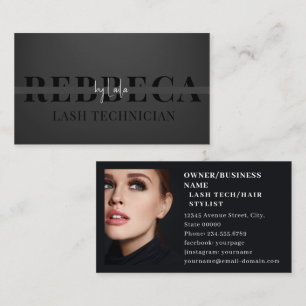 Lashes Brows Makeup Artist Black 1 Photo Business Card