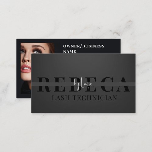 Lashes Brows Makeup Artist Black 1 Photo Business Card