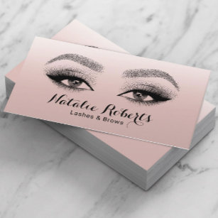 Lashes Brows Makeup Artist Blush Pink Beauty Salon Business Card