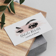 Lashes Brows Makeup Artist Blush Pink Watercolor Business Card at Zazzle