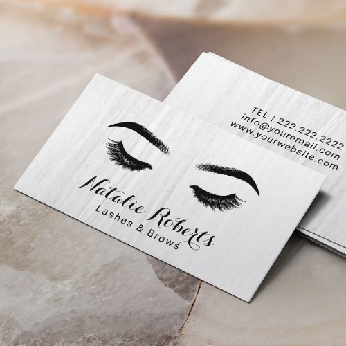 Lashes  Brows Makeup Artist Elegant Minimalist Business Card