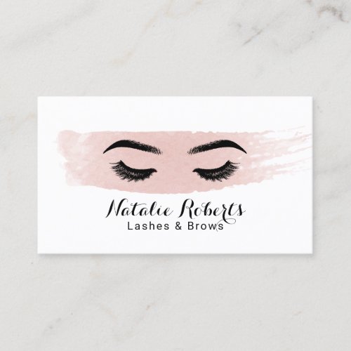 Lashes  Brows Makeup Artist Minimalist Watercolor Business Card
