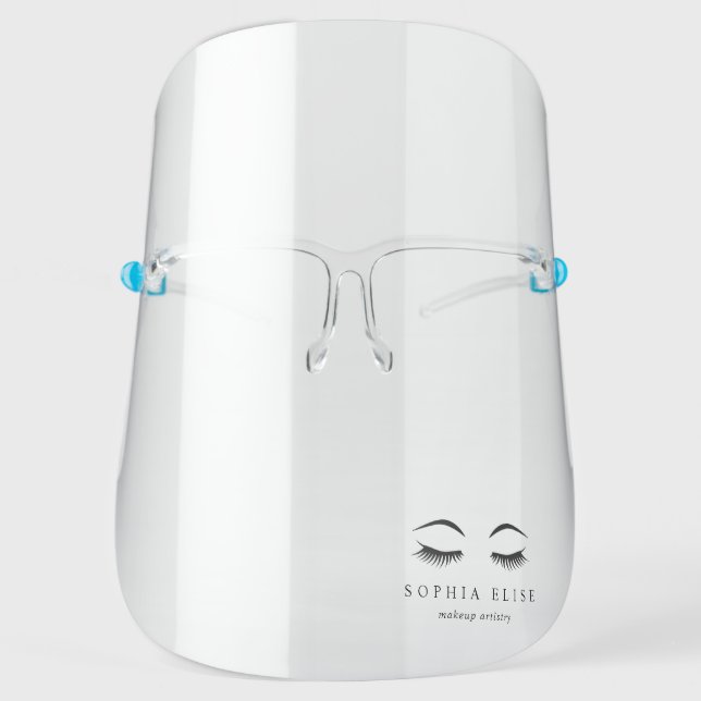 Lashes & Brows Makeup Artist or Aesthetician Face Shield (Front)