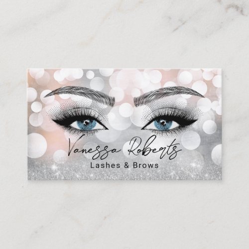 Lashes  Brows Makeup Artist Silver Beauty Salon Business Card
