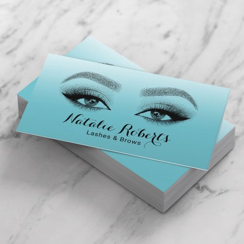 Lashes  Brows Makeup Artist Teal Beauty Salon Business Card