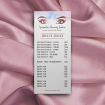 Lashes & Brows Makeup Artist Watercolor Price List Rack Card