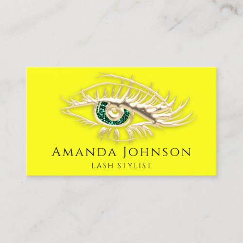 Lashes Brows Makeup Logo Green Eyes Qr Code  Business Card