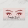 Lashes & Brows Microblading Pink & Silver Glitter Business Card