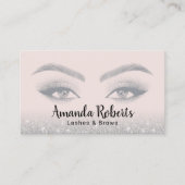 Lashes & Brows Microblading Trendy Cream & Gray Business Card (Front)