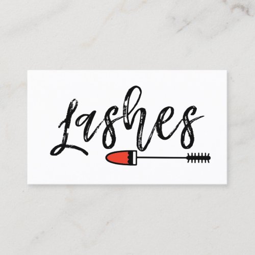 Lashes Brows Modern Script Minimal Makeup Beauty Business Card