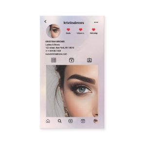 Lashes & Brows Pastel Instagram Photo Grid QR Code Business Card