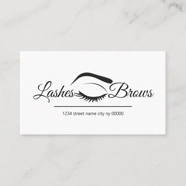 Lashes & Brows Salon Business Card (Front)