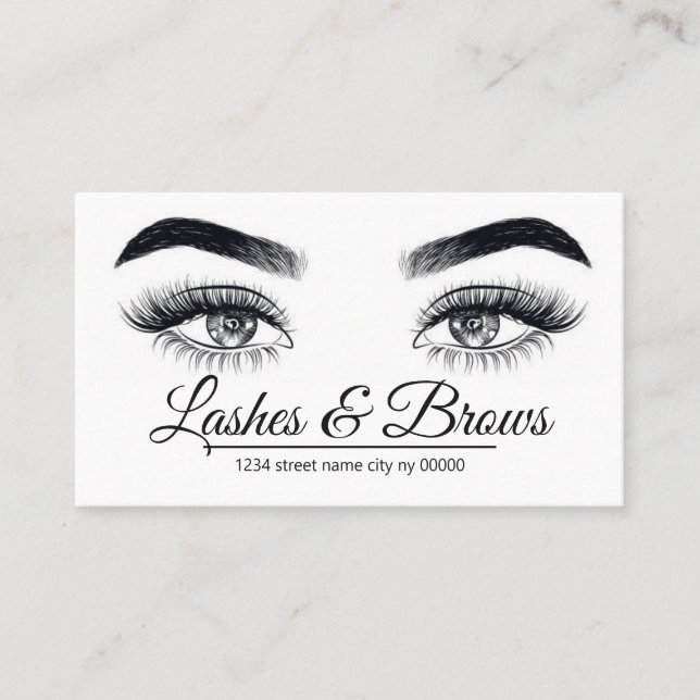 Lashes & Brows Salon Business Card (Front)