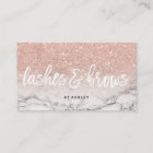 Lashes brows typography rose gold glitter marble