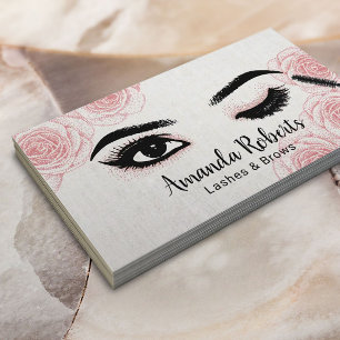 Lashes Brows Wink Eye Vintage Floral Beauty Salon Business Card
